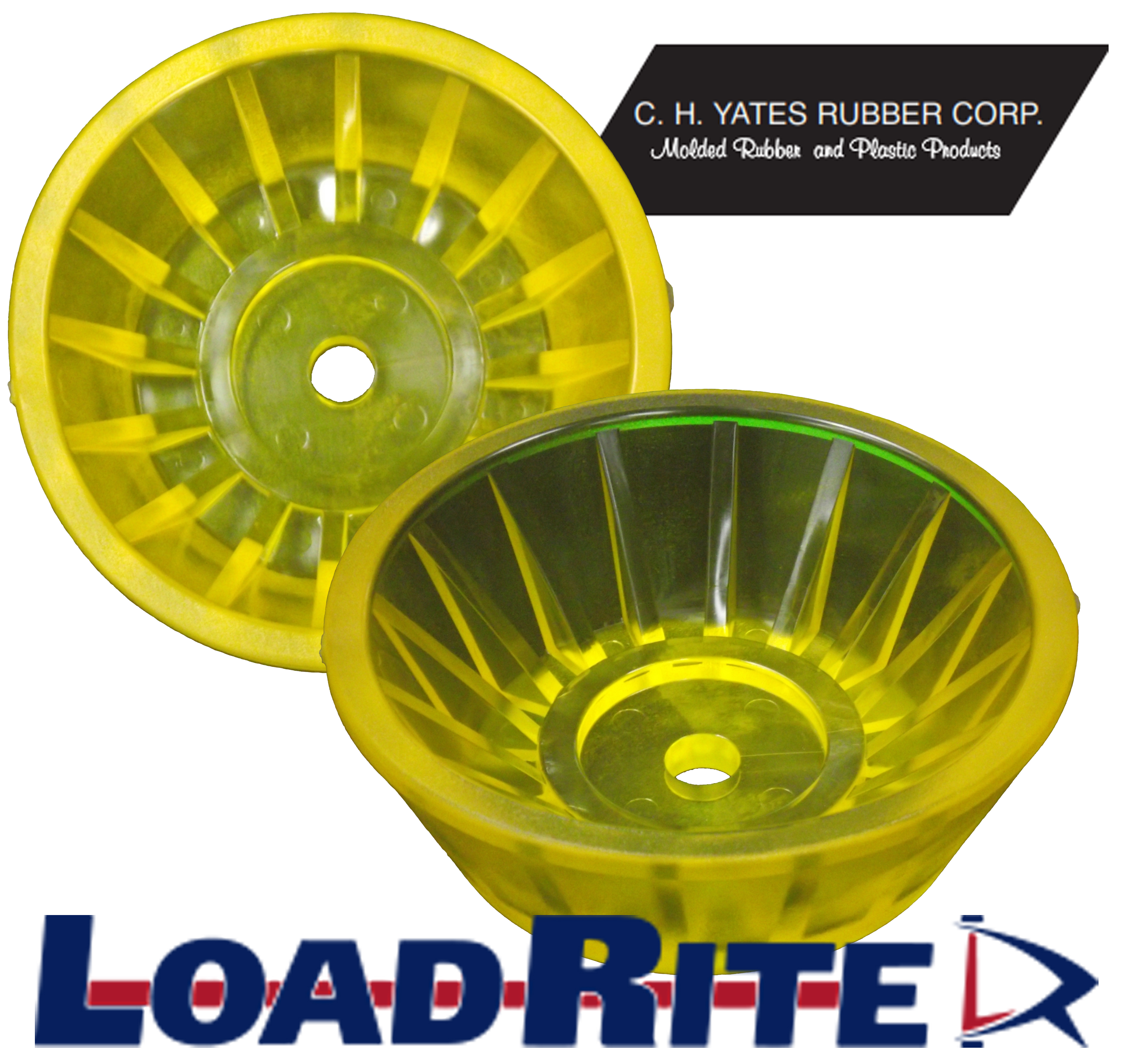 BOW ROLLER END BELL - 4" - YELLOW POLY