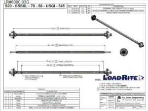 2000LB SPRING AXLE ASSEMBLY - 58" S.C. - 1.5" SQUARE