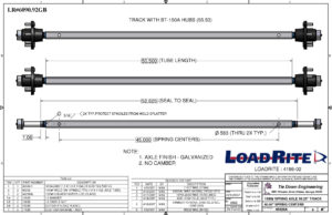 1500LB SPRING AXLE ASSEMBLY - 45" S.C. - 1.5" SQUARE