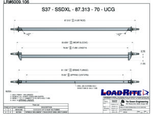 3700LB SPRING AXLE WELDMENT - 70" S.C. - 2.0" SQUARE