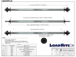 2700LB SPRING AXLE ASSEMBLY - 58" S.C. - 2" SQUARE