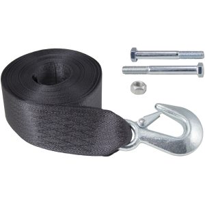 2" WIDE WINCH STRAP WITH HOOK
